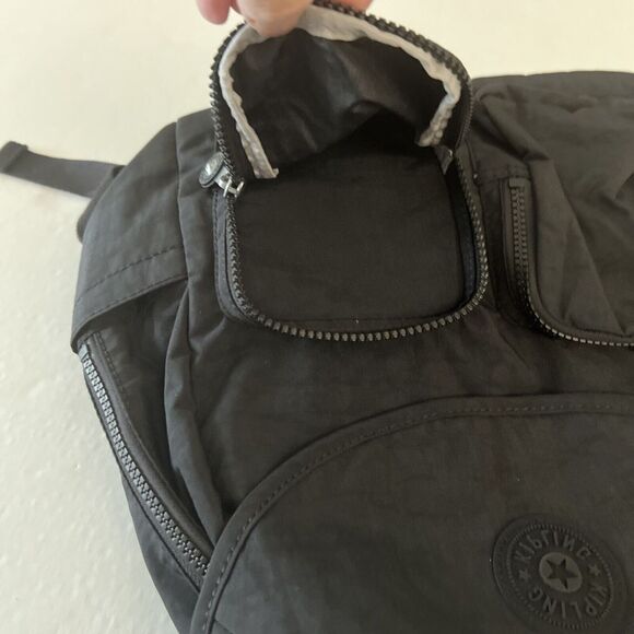 Kipling Fiona Medium Backpack KI9346 - Black w Glam Silver (NWT) - Picture 11 of 14